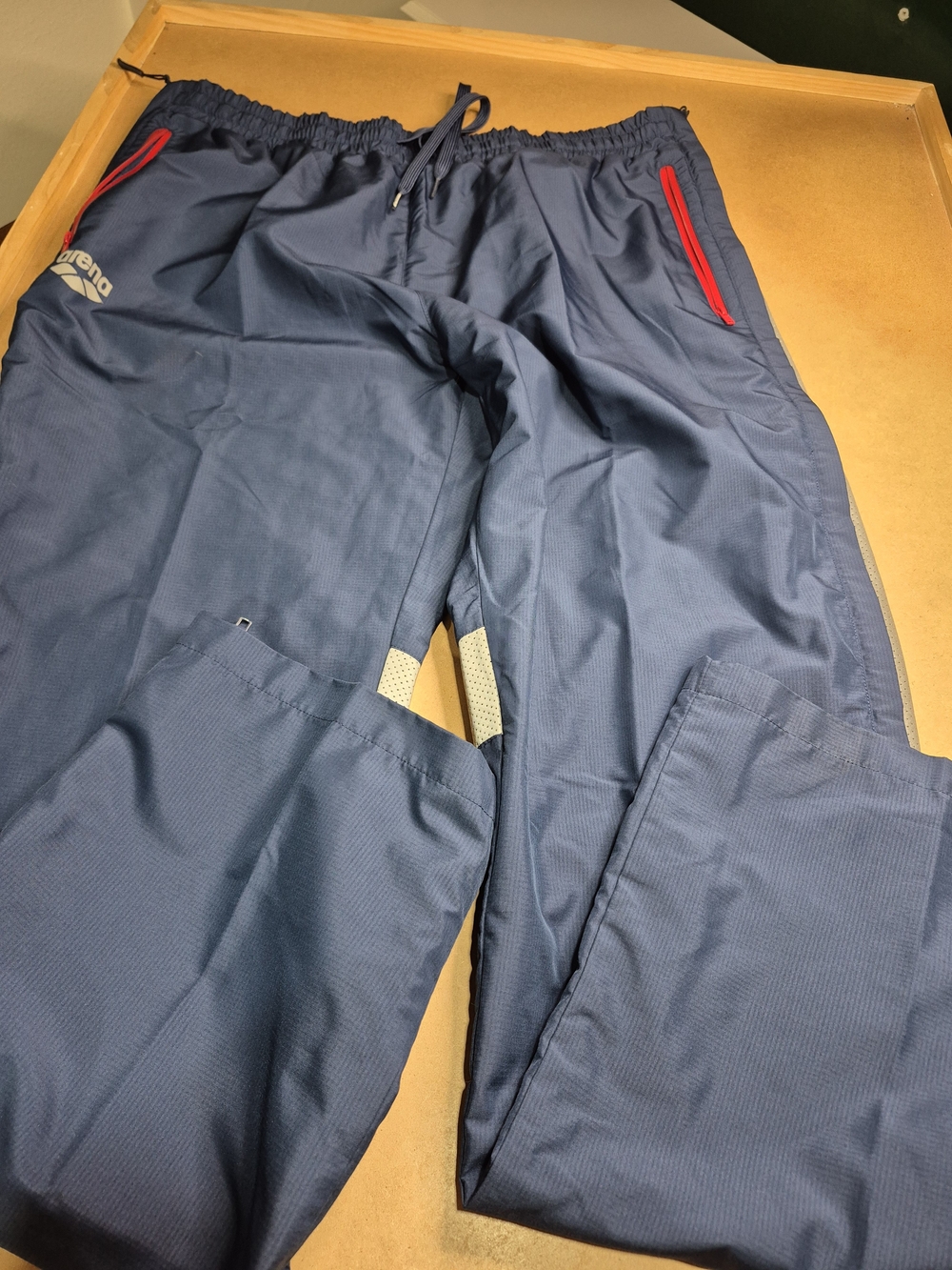 Men's Navy Joggers with Red Zip-Trim by Arena